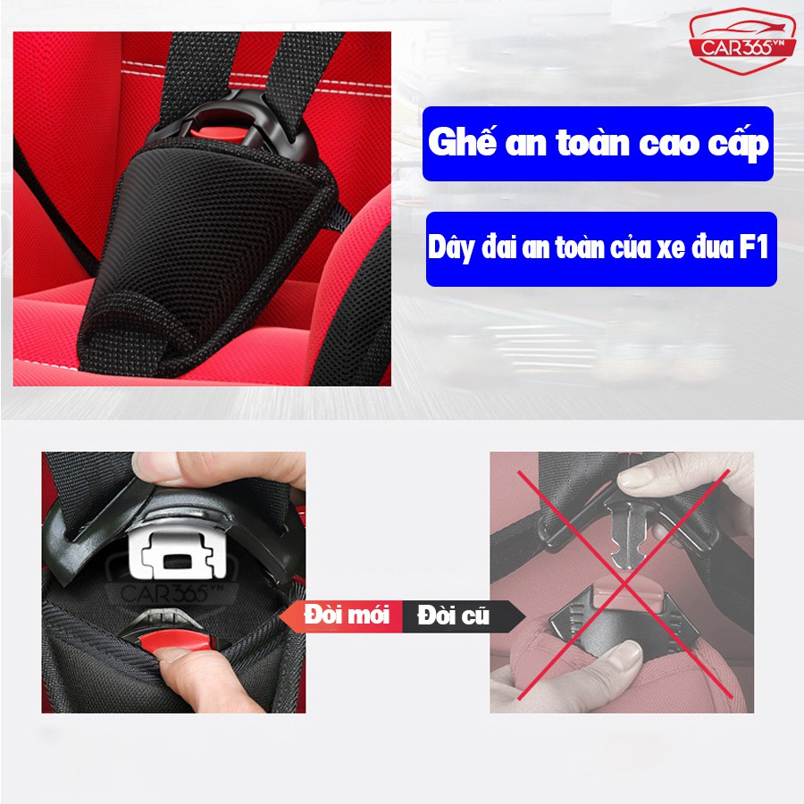 Ghế ngồi an toàn trên ô tô cho bé CAR365 chuẩn ISOFIX góc độ điều chỉnh linh hoạt - Êm ái, thoải mái, an toàn - CAR47