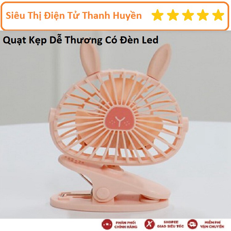 Quạt Kute Có Đèn LED, USB Sạc Di Động Mini Quạt Làm Mát Mùa Hè Mát Văn Phòng Tiện Lợi Khi Đi Du Lịch, Dã Ngoại...