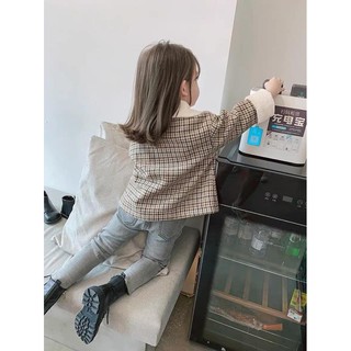 Áo dạ lót phao cổ lông cho bé.