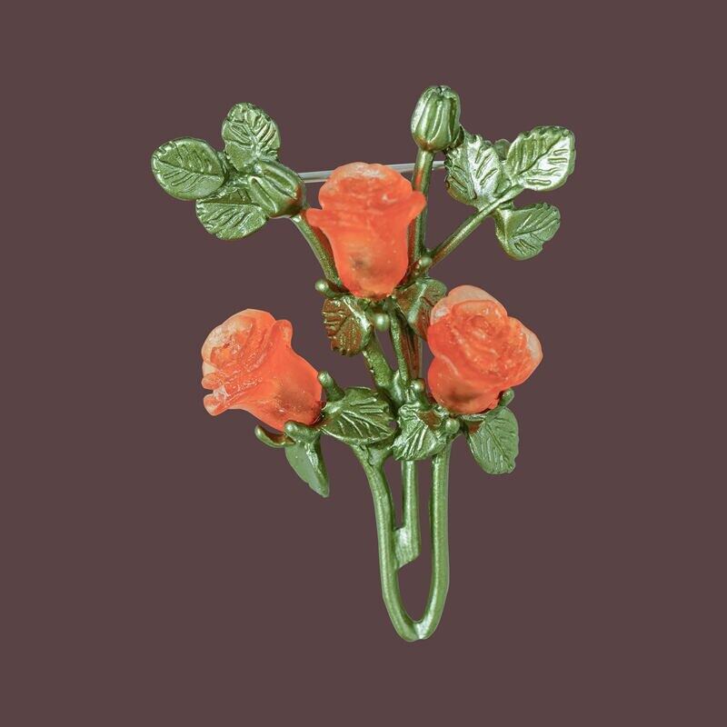 Ghim Cài Áo Hình Hoa Lily Màu Xanh Lá / Hoa Anh Đào / Thung Lũng Phối Hạt Ngọc Trai Màu Tím / Tím