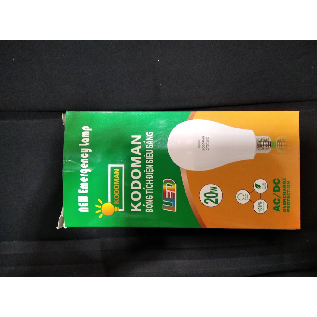 Đèn Tích Điện Kết Hợp Bóng Đèn Sạc Kottman - 20W - Bóng Nấm Tích Điện 2 Pin- Hàng Chất Lượng Cao
