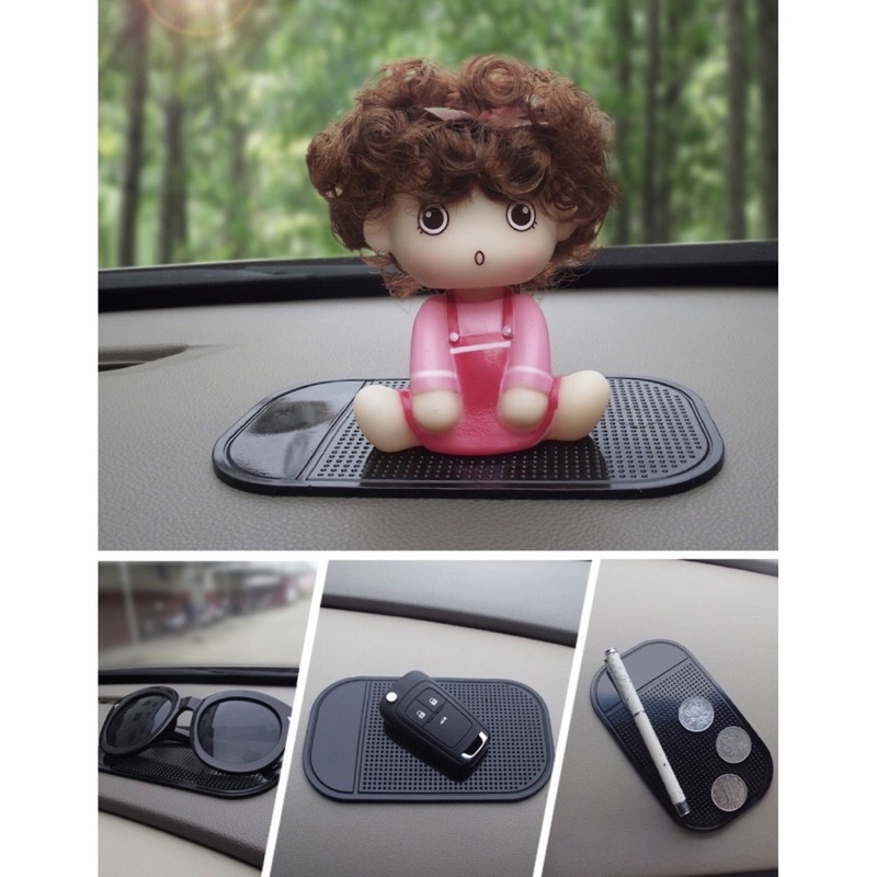 Tấm Lót Dán Silicon Chống Trượt Trên Ô Tô ,Chất Liệu Mềm Dẻo, lót tượng lót đồ trang trí taplo ô tô xe hơi