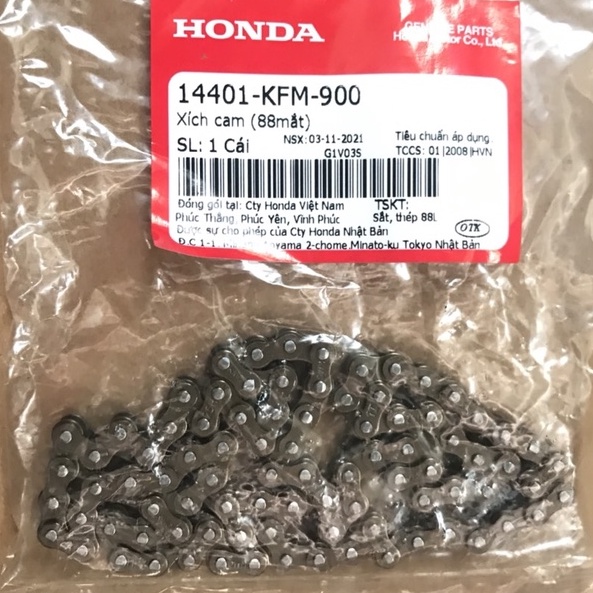 Xích cam  đơn 88 mắt Dream, Wave Honda chính hãng