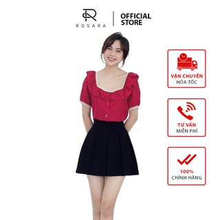Áo sơ mi kiểu thời trang nữ cổ cách điệu bèo ngực Rosara AM164