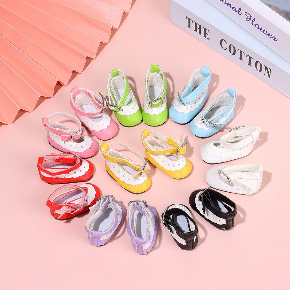 Bebetterm Giày Da Sáng Dài 5cm Handmade Thời Trang Cho Búp Bê Mặc Khi Chơi Nhà