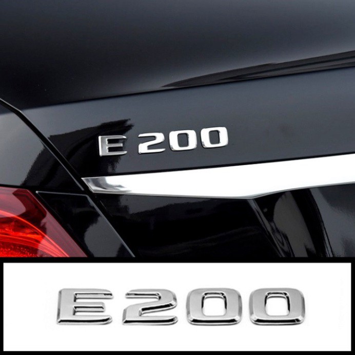 Sản Phẩm Decal tem chữ E300, E200 dán đuôi xe ô tô .