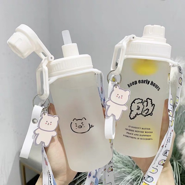 🎀 Bình nước thuỷ tinh cao cấp cầm tay dễ thương đưa đi học, đi làm, đi du lịch, đi chơi 🎀