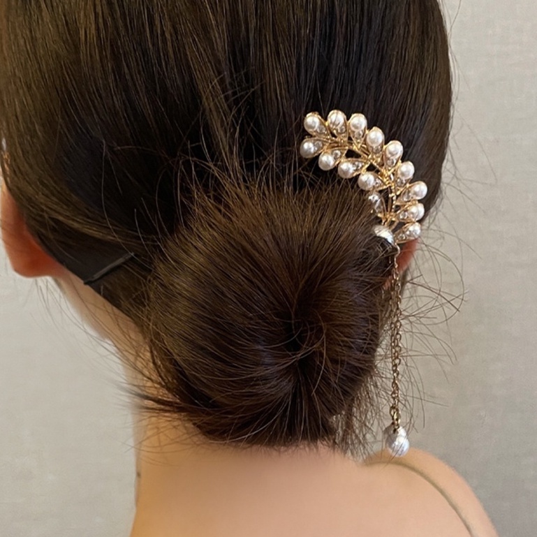Kẹp Tóc Đính Đá Giả Ngọc Trai Phong Cách Hàn Quốc Sang Trọng 2023 Dành Cho Nữ