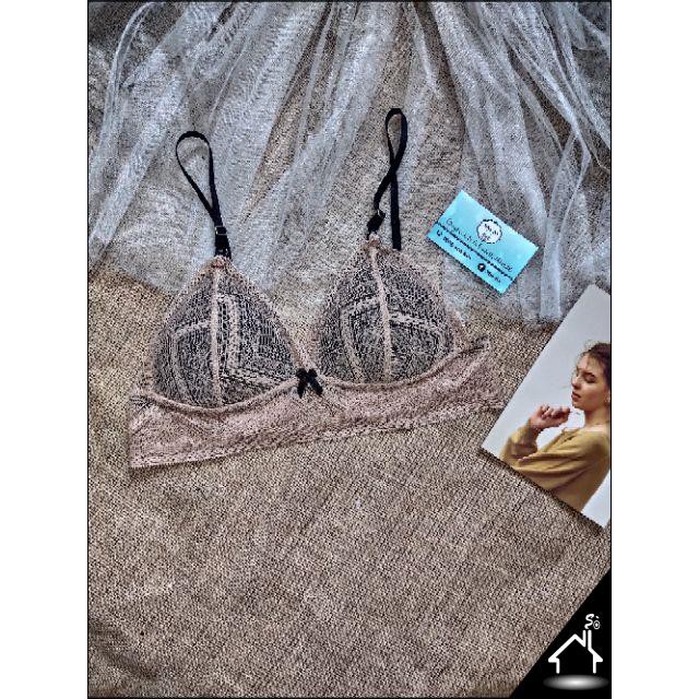 Bộ đồ lót sexy by Nhà Sò ren nâu đất quần tam giác NS063 | BigBuy360 - bigbuy360.vn