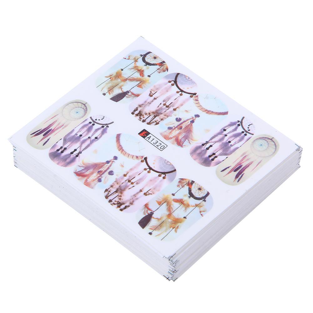50pcs Nail Stickers Mix Design Water Transfer Manicure Decal Decor