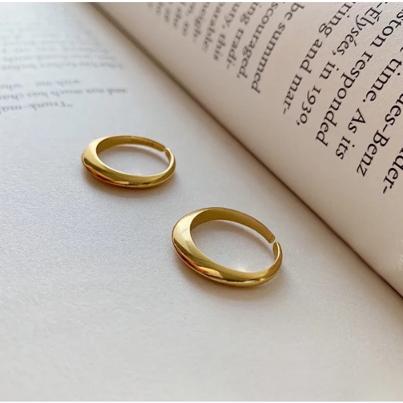 Nhẫn nữ hở bạc 925 Eleanor Accessories viền trơn basic phụ kiện trang sức 2225