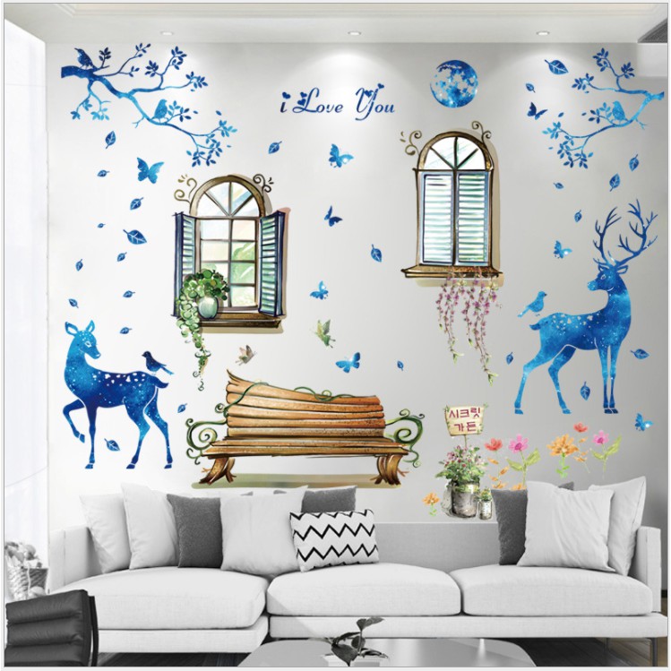 Decal trang trí, dán tường trang trí phòng khách, phòng ngủ