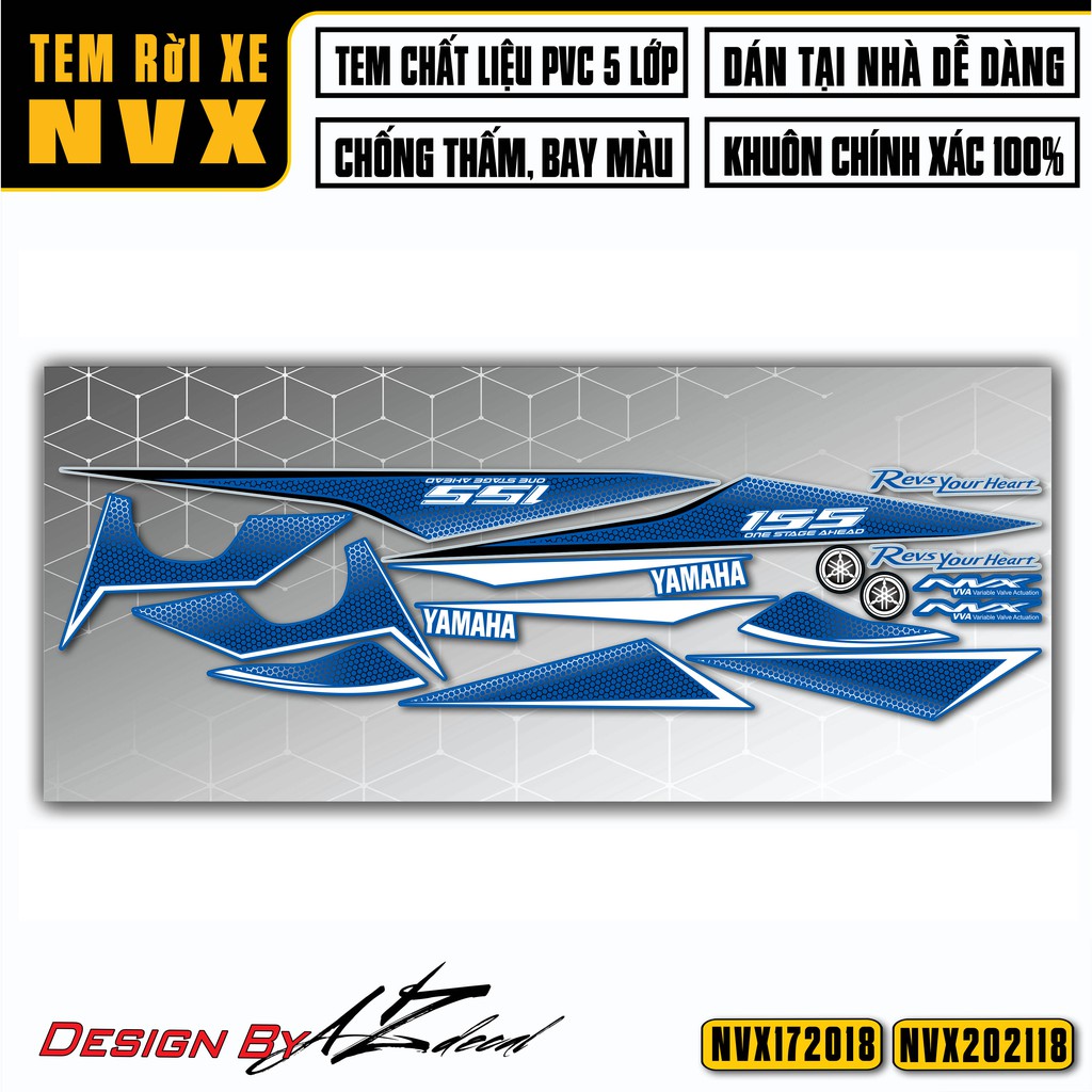 Tem Xe Yamaha NVX Cách Điệu Chống Nước, Bền Màu | NVX18 | Decal Dán Xe NVX 2017 - 2021 V1, V2
