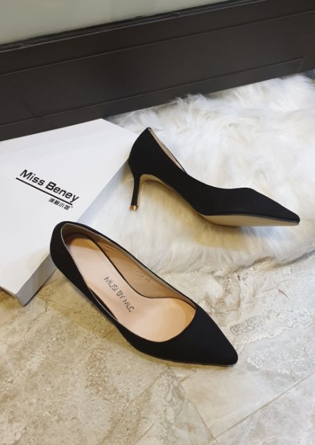 Giày cao gót 7cm da lộn hàng quảng châu cc