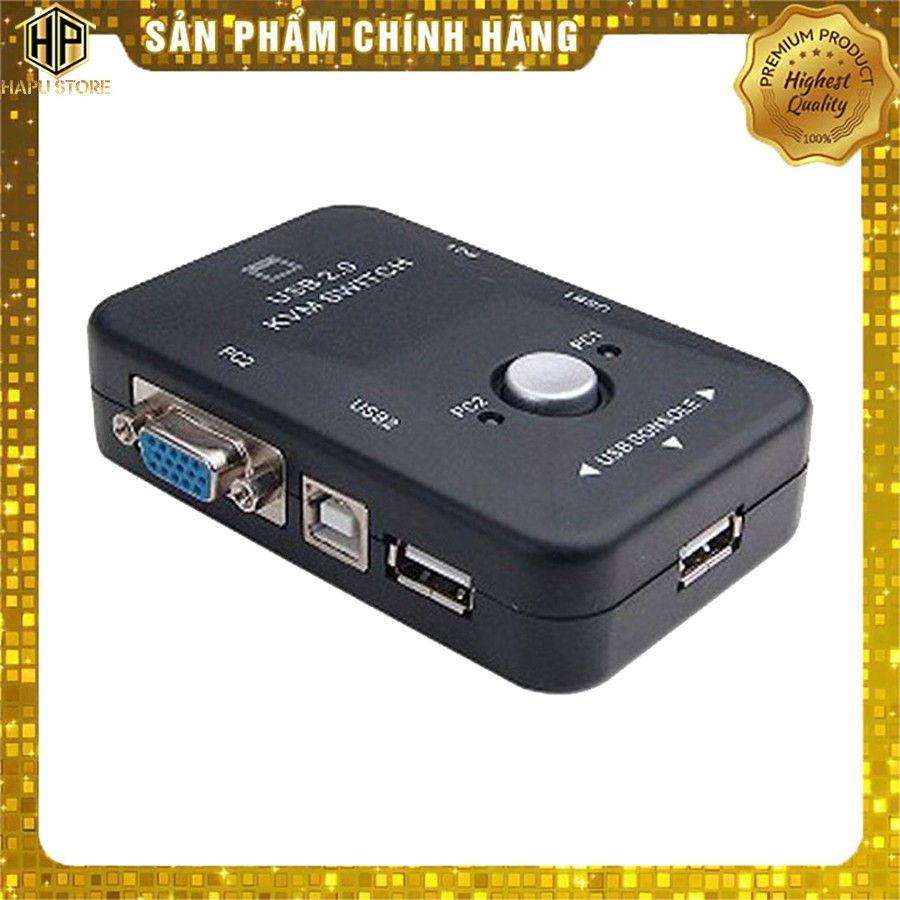 Bộ Switch KVM MT-ViKI MT-201UK 2 máy tính dùng chung 1 màn hình VGA và phím chuột - HapuStore