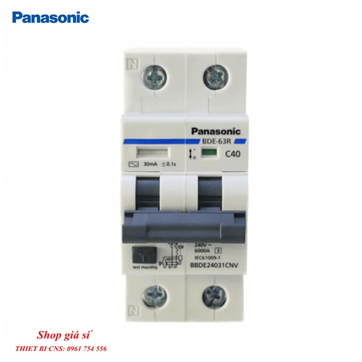 Cầu dao chống giật - RCBO 2P 40A - 63A 30mA 240VAC - Panasonic