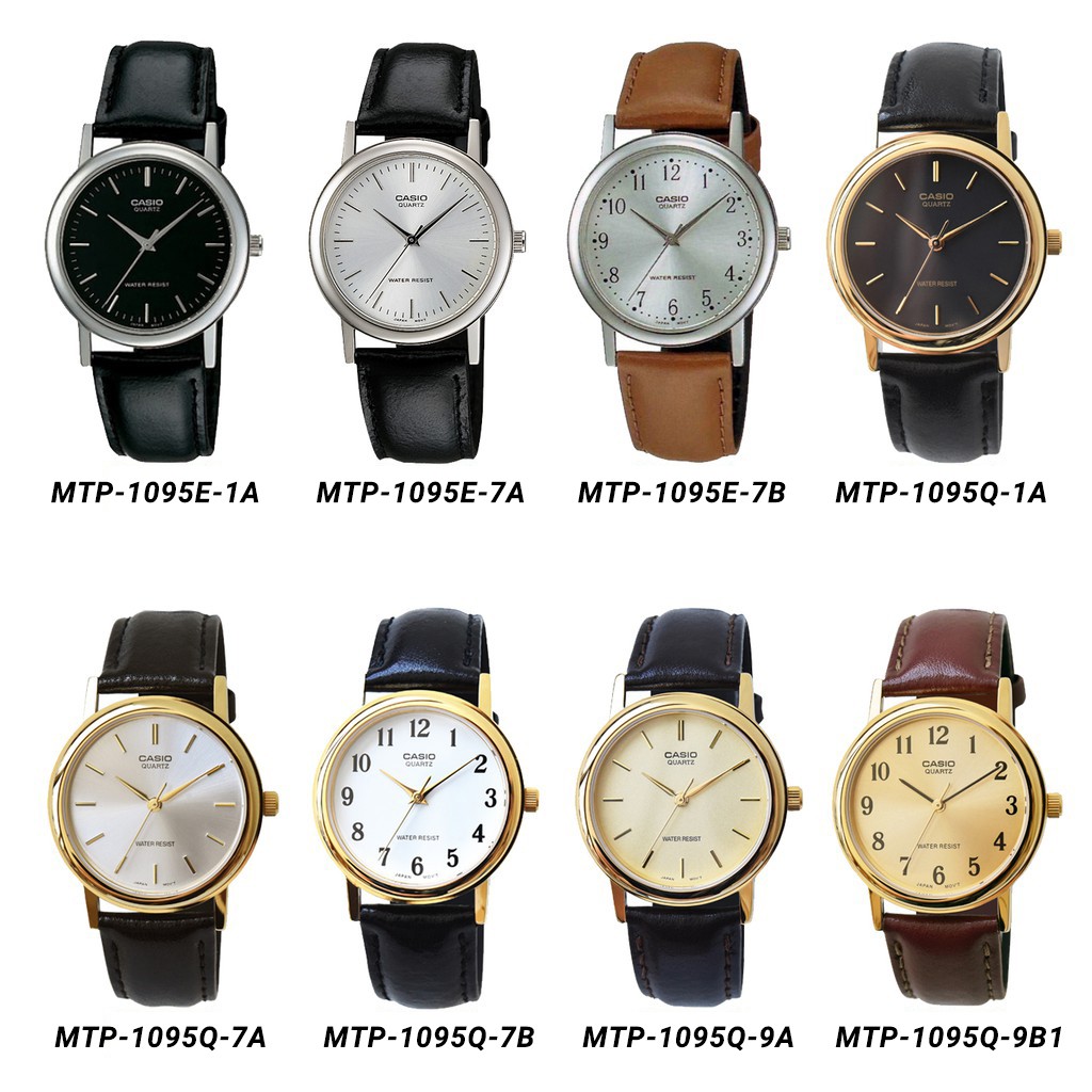 Đồng hồ nam dây da chính hãng Casio Anh Khuê MTP-1095