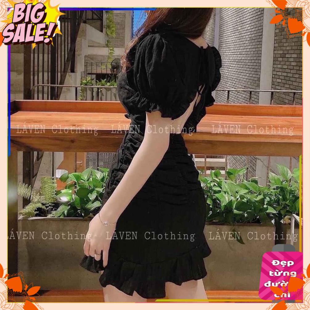 [HÀNG CAO CẤP] Đầm xòe bèo tay nhúng hở lưng kèm mút | BigBuy360 - bigbuy360.vn