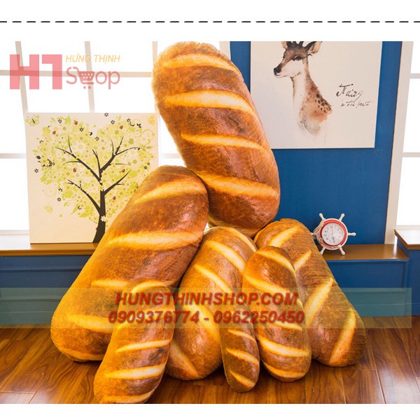 GỐI ÔM Ổ BÁNH MÌ 3D (20CM---&gt;100CM)