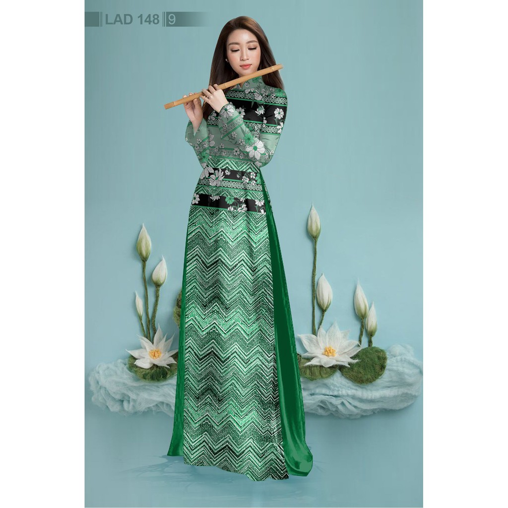 Vải áo dài in 3D họa tiết thổ cẩm, chất lụa mềm