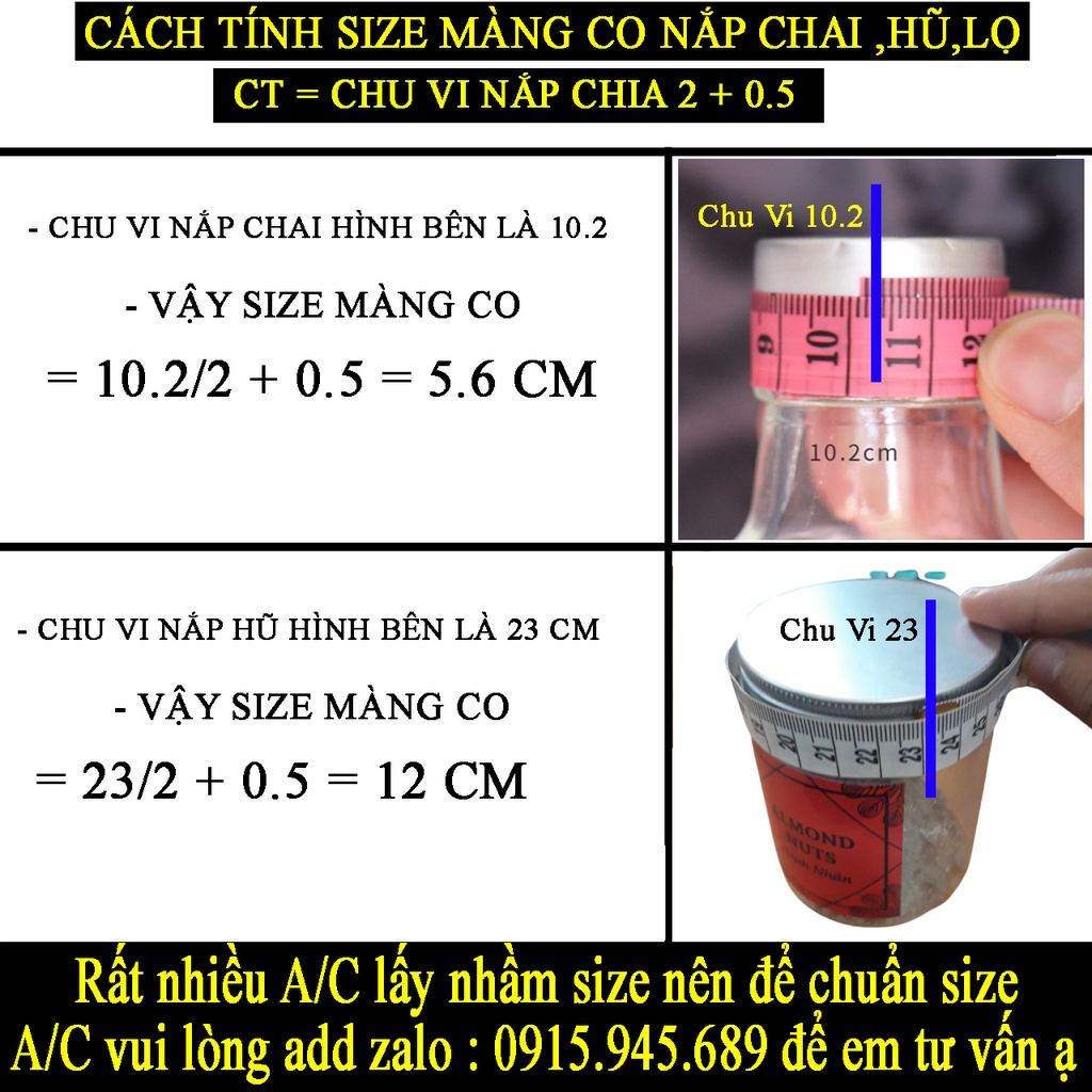 Màng Co Nhiệt PVC Bọc Bảo Vệ Nắp Chai,Lọ Thuốc,Hũ Các Loại Sản Phẩm