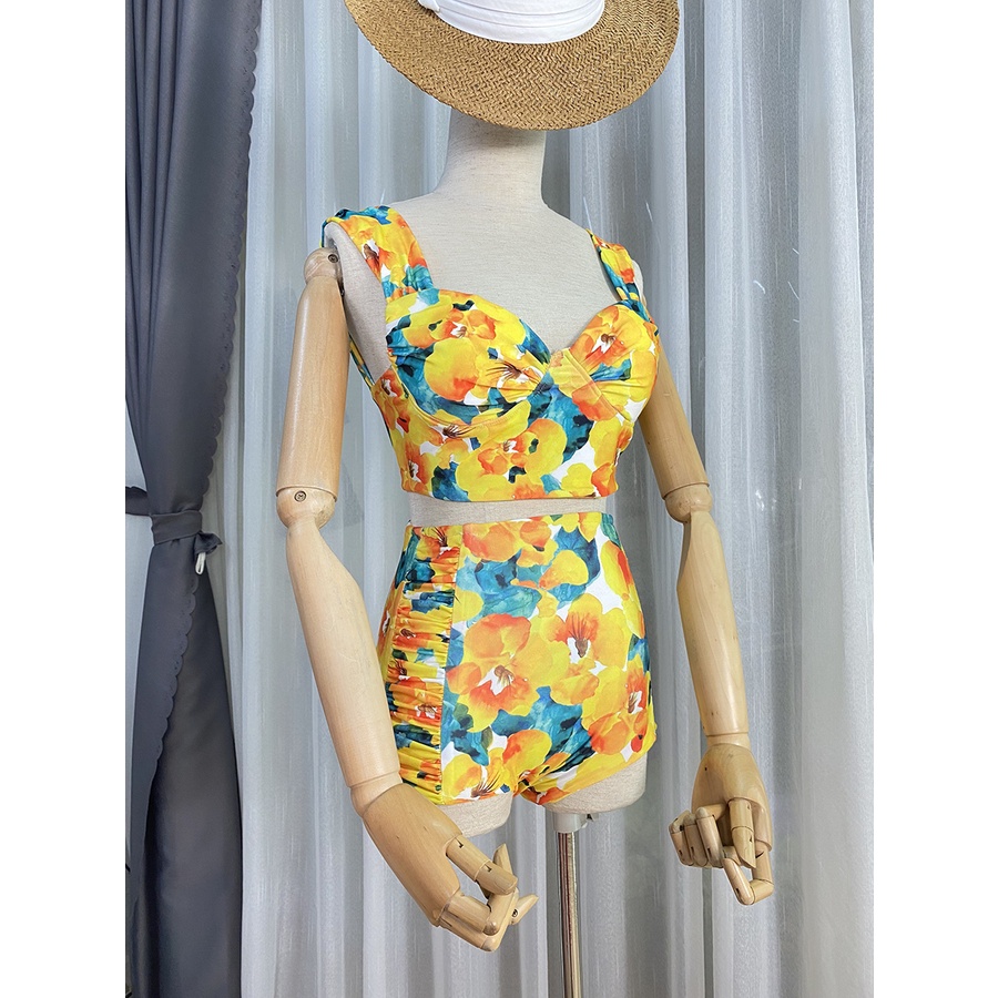Set bikini 3 món đi biển,đồ đi biển kèm khăn quấn cho các nàng cá tính phong cách