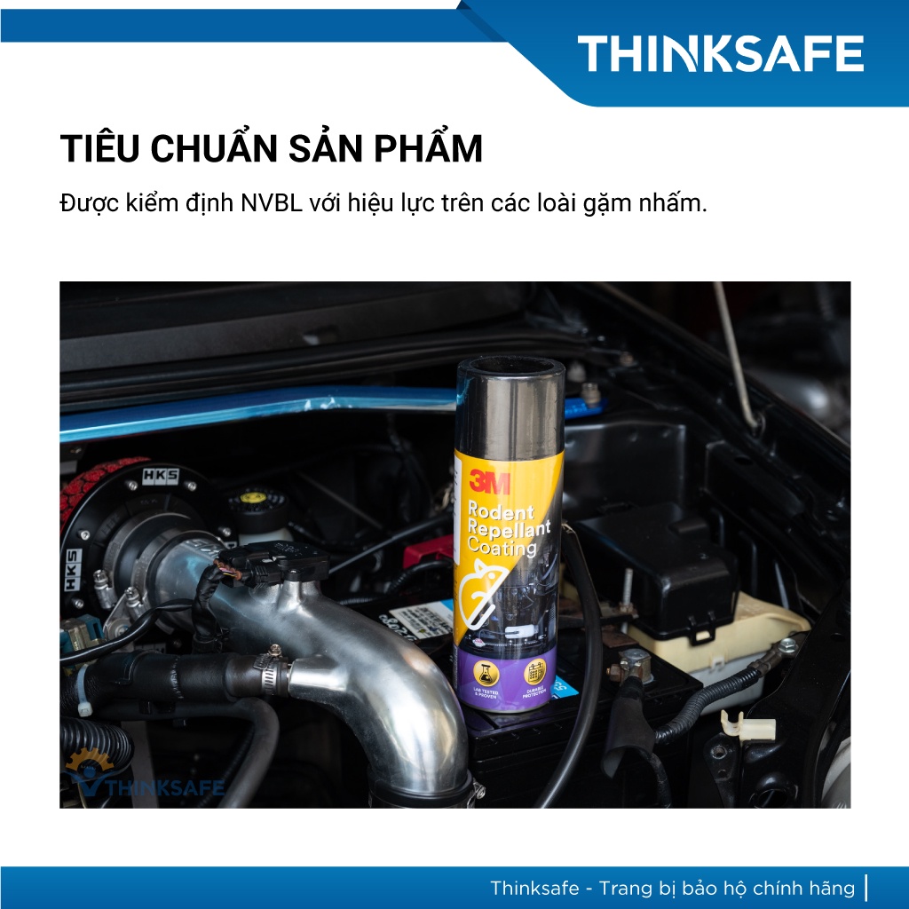 Chai xịt bảo vệ nội thất ô tô 3M Rodent Repellant Coating T9 250g dùng chống chuột - Thinksafe