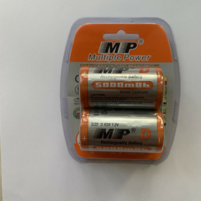 Vỉ 2 Viên pin đại D sạc MP dung lượng cao 5000maH