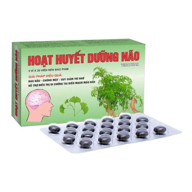 Hoạt huyết dưỡng não chính hãng vinaphar - 100 viên