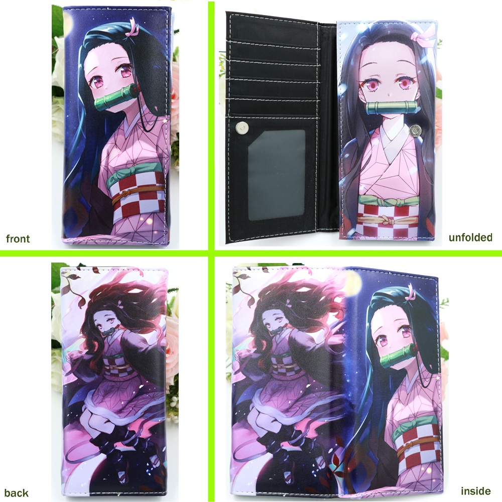 Ví Da PU Dài Họa Tiết Hoạt Hình Kimetsu No Yaiba Demon Slayer Tomioka Giyuu Nezuko Thời Trang