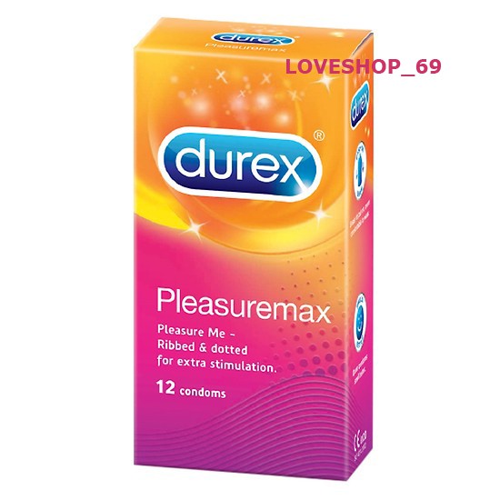 (CHE TÊN)Bao Cao Su Gân Gai Durex Pleasure Max Chính Hãng (Hộp 12 cái)