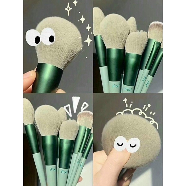 Set cọ trang điểm 13 món màu xanh - S3P