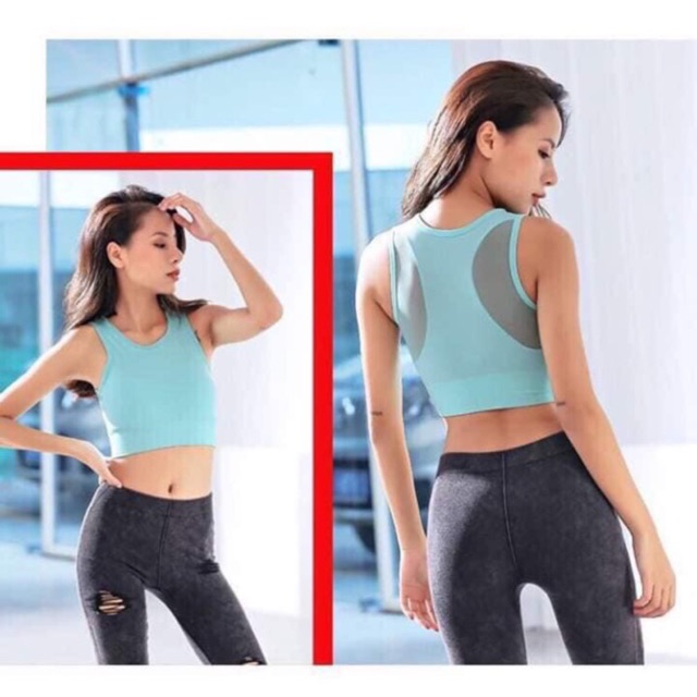 Áo Ba croptop phối lưới sườn lưng