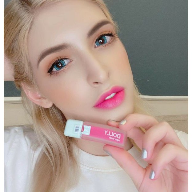 ❀Hola❀ Son Dolly Super Matte ko chì mềm môi(màu 09: hồng 10h) Hàng chính hãng