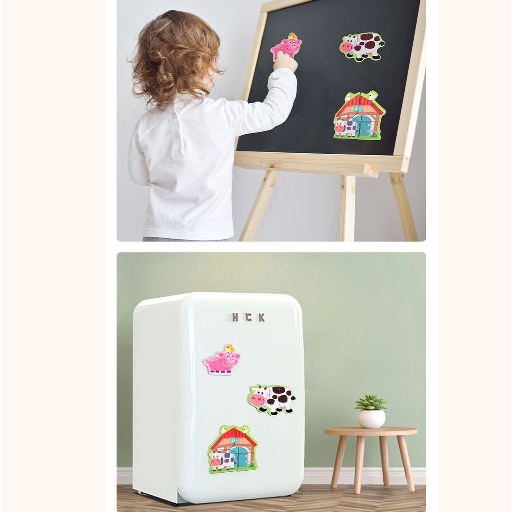 Bộ Ghép Hình Nam Châm Bằng Gỗ Chủ Đề Nông Trại