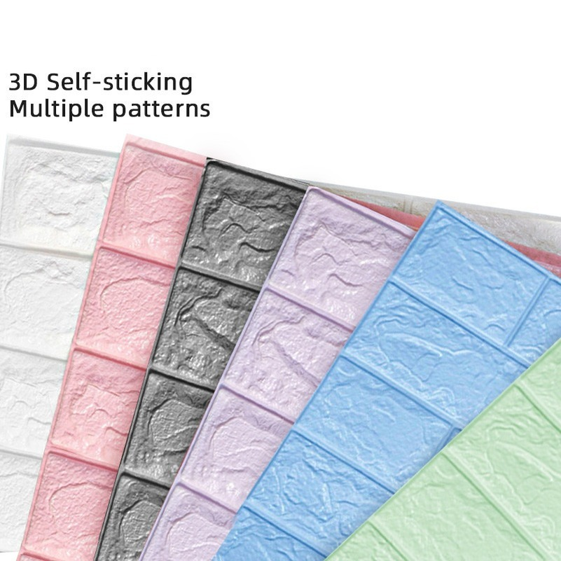 Miếng dán tường 3D hình viên gạch thiết kế xinh xắn