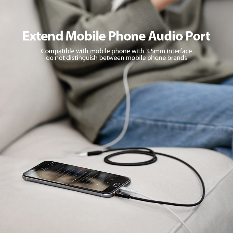 Dây cáp âm thanh Aux đầu cắm 3.5mm chuyên dụng dành cho Huawei P20 Mp3 Mp4 Pc