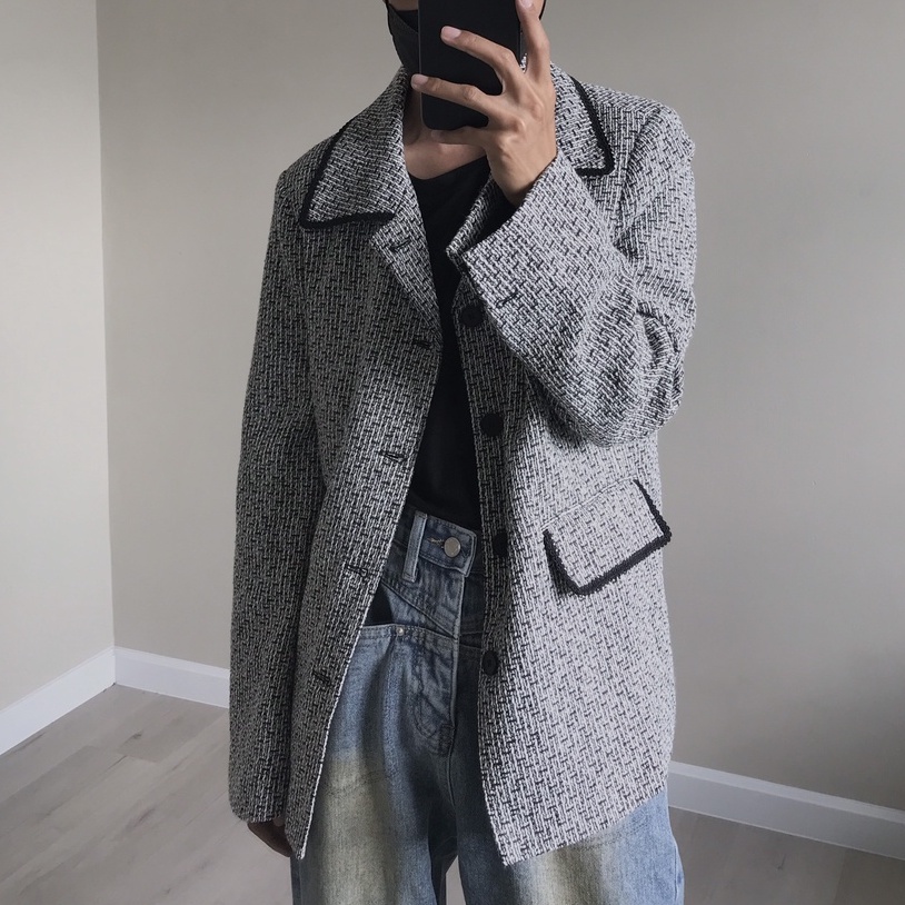 Center Tweed Jacket / Áo khoác vải Tweed
