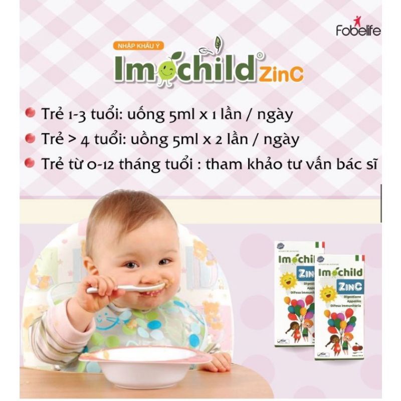IMOCHILD ZINC kẽm nước 100ml hỗ trợ tăng đề kháng, ăn ngon miệng ở trẻ