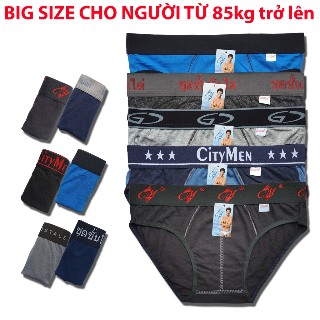 Combo 10 Quần Lót Nam CITYMEN BigSize Chất Liệu Cotton Cao Cấp, Lưng Cao, Kháng Khuẩn, Thấm Hút Tốt