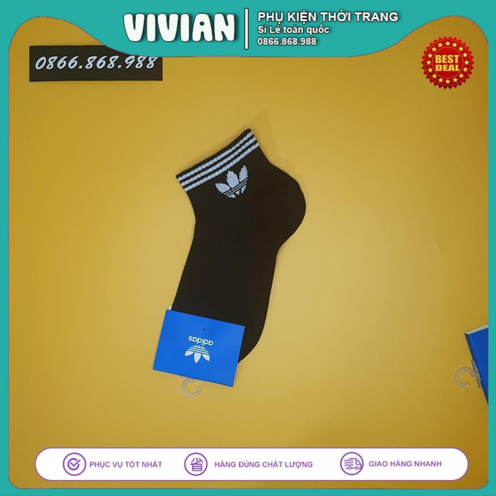 Vớ ADIDAS cổ ngắn 3 sọc [ Free ship ] Tất cổ ngắn nam nữ, Phong cách thể thao, chất liệu cotton kháng mùi hôi