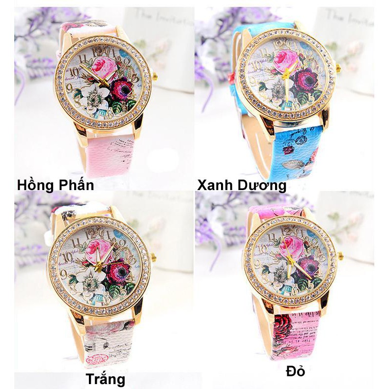 Đồng hồ nữ Dotime đeo tay họa tiết hoa hồng cực sang ZO93 | BigBuy360 - bigbuy360.vn