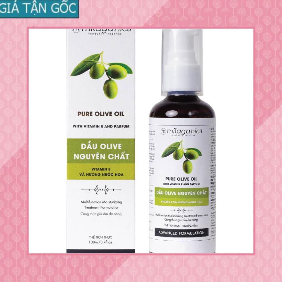 [GIÁ TẬN GỐC] Dầu Olive Nguyên Chất Dưỡng Da - Tóc - Môi MILAGANICS 100ml (Chai) [EH]