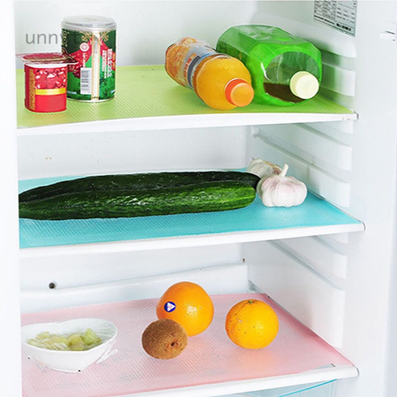 Unnyt 4Pcs Multifunction Refrigerator Liners Mats Washable Waterproof Fridge Pads Mat Drawer Table Mats For Cabinet Drawers