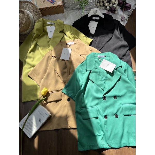 ÁO VEST CỘC TAY DÁNG DÀI ULZZANG QC CAO CẤP ÁO BLAZER