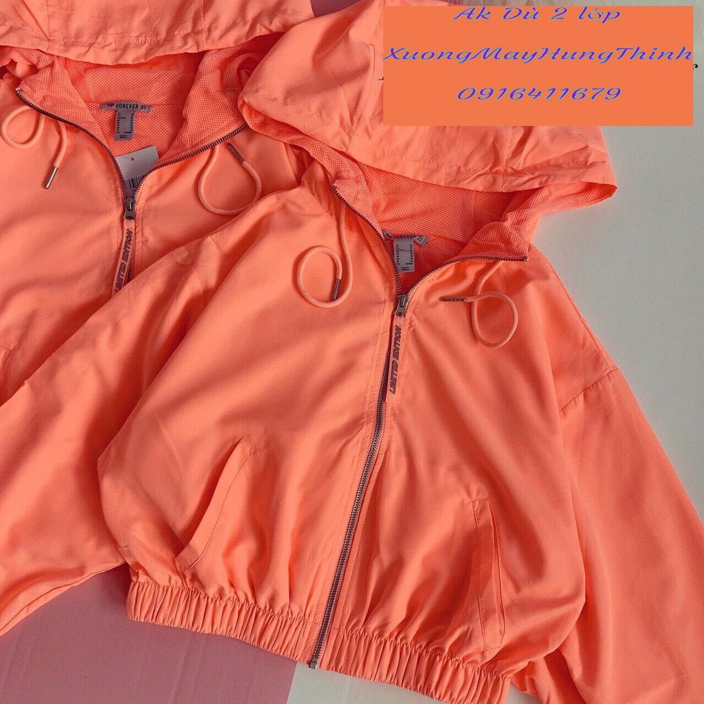 áo gió nữ croptop form lửng trơn dễ thương M881