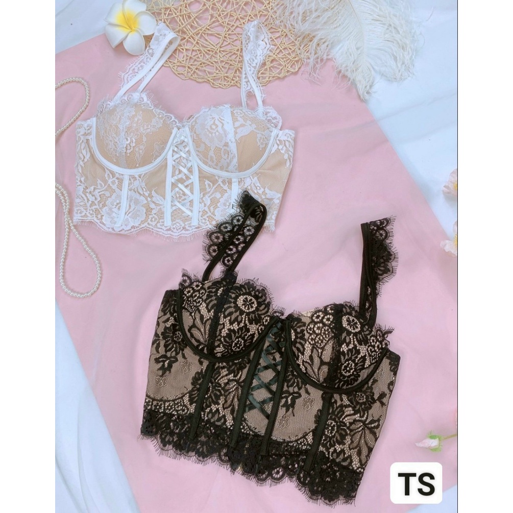 Áo bralette ren cao cấp.áo bralette ren có mút nâng ngực hàng thái loại 1