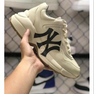 [ẢNH THẬT SHOP TỰ CHỤP] GUCCI WHITE  NY YANKEES EDITIONS Rython SNEAKERS