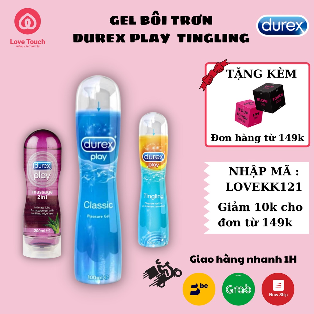 Gel bôi trơn Durex Play Chính hãng tăng khoái cảm cho nữ chống xuất tinh sớm LOVE TOUCH