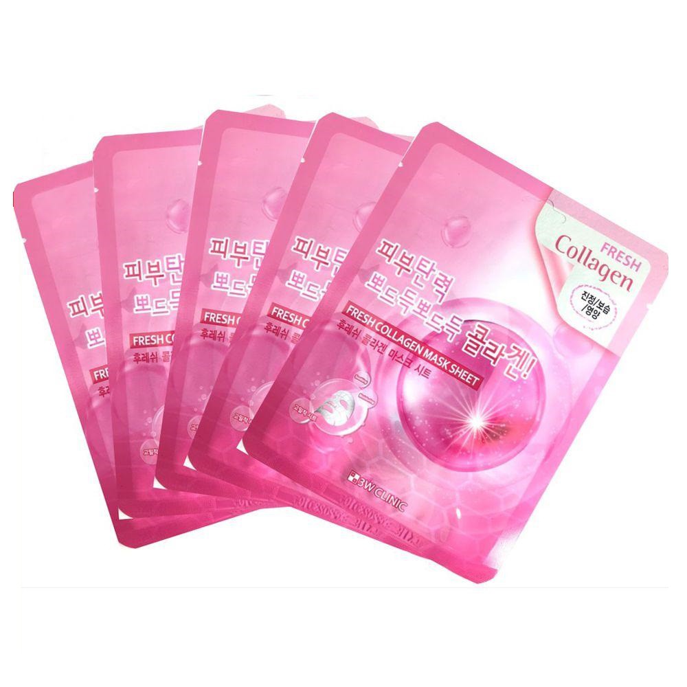 Combo 10 Mặt nạ Dưỡng Da Collagen 3W Clinic Fresh Mask Sheet 23ml x 10